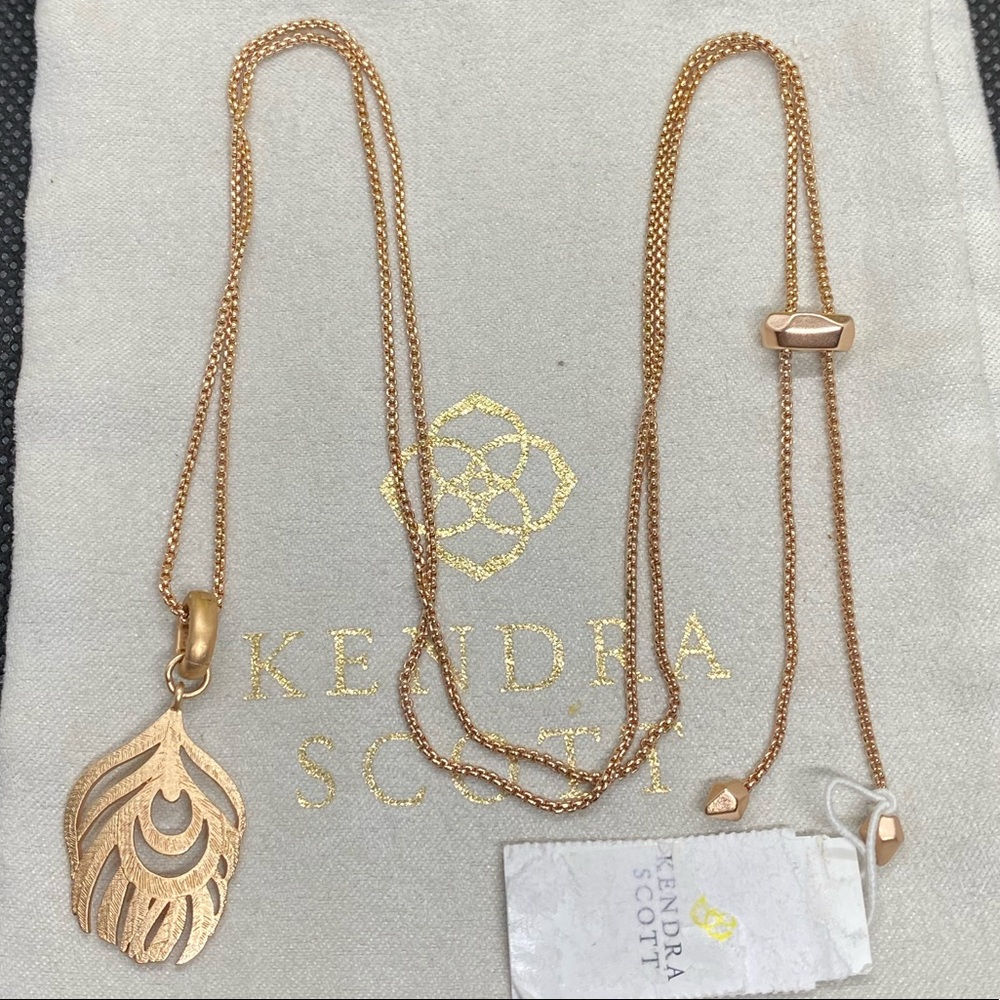 NWT Kendra Scott Rose Gold Peacock Charm Necklace
